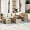 Image de Vidaxl Salon De Jardin Avec Coussins 5 Pcs Beige RÃ©sine TressÃ©e Acacia