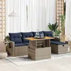 Image de Vidaxl Salon De Jardin Avec Coussins 6 Pcs Gris RÃ©sine TressÃ©e Acacia