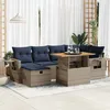 Image de Vidaxl Salon De Jardin Avec Coussins 7 Pcs Noir RÃ©sine TressÃ©e Acacia