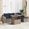 Image de Vidaxl Salon De Jardin 6 Pcs Avec Coussins Noir RÃ©sine TressÃ©e Acacia