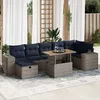 Image de Vidaxl Salon De Jardin 8pcs Avec Coussins Marron RÃ©sine TressÃ©e Acacia