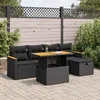 Image de Vidaxl Salon De Jardin 6 Pcs Avec Coussins Noir RÃ©sine TressÃ©e