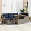 Image de Vidaxl Salon De Jardin Avec Coussins 7 Pcs Noir RÃ©sine TressÃ©e Acacia