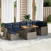 Image de Vidaxl Salon De Jardin 8pcs Avec Coussins Marron RÃ©sine TressÃ©e Acacia