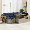 Image de Vidaxl Salon De Jardin Avec Coussins 7 Pcs Noir RÃ©sine TressÃ©e Acacia