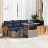 Image de Vidaxl Salon De Jardin Avec Coussins 7 Pcs Noir RÃ©sine TressÃ©e Acacia