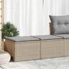 Image de Vidaxl Salon De Jardin Avec Coussins 2 Pcs Beige RÃ©sine TressÃ©e Acacia