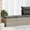 Image de Vidaxl Salon De Jardin 2 Pcs Avec Coussins Gris Clair Polyrotin Acacia