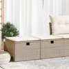 Image de Vidaxl Salon De Jardin Avec Coussins 2 Pcs Beige RÃ©sine TressÃ©e Acacia
