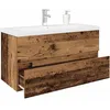 Image de vidaXL Meuble lavabo avec bassin et robinet intÃ©grÃ©s vieux bois