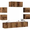 Image de vidaXL Ensemble de meuble TV mural 7 pcs vieux bois bois d'ingÃ©nierie
