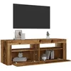 Image de vidaXL Tables de chevet 2 pcs avec LED vieux bois 60x35x40 cm