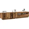 Image de vidaXL Meuble TV avec lumiÃ¨res LED vieux bois bois d'ingÃ©nierie