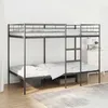 Image de vidaXL Lit superposÃ© sans matelas noir 100x200 cm acier