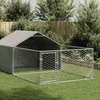 Image de Vidaxl Niche D'extÃ©rieur Pour Chien Enclos 5x2x1,5 M Acier GalvanisÃ©