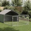 Image de Vidaxl Niche D'extÃ©rieur Pour Chien Enclos 7x2x1,5 M Acier GalvanisÃ©