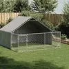 Image de Vidaxl Niche D'extÃ©rieur Pour Chien Enclos 3x3x1,9 M Acier GalvanisÃ©