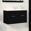 Image de Meuble Sous Lavabo VidaXL Noir ChÃªne 80x38,5x46 cm Bois IngÃ©nierie