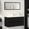 Image de vidaXL Meuble sous-lavabo ChÃªne Noir 90x38,5x45 cm Bois d'ingÃ©nierie