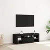 Image de Meuble TV vidaXL avec lumiÃ¨re LED en chÃªne noir 120x35x40 cm