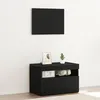 Image de Meuble TV vidaXL avec des lumiÃ¨res LED en chÃªne noir, 60x35x40 cm, en bois d'ingÃ©nierie