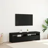 Image de vidaXL Meubles TV avec Ã©clairage LED 2 pcs ChÃªne Noir 75x35x40 cm Bois d'ingÃ©nierie