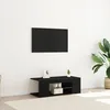 Image de Meuble TV vidaXL avec lumiÃ¨res LED en chÃªne noir, 90x39x30 cm, en bois d'ingÃ©nierie