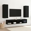 Image de vidaXL Meuble TV mural 2 pcs ChÃªne noir 30,5 x 28,5 x 90 cm