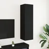 Image de vidaXL Meuble TV mural ChÃªne noir 30,5 x 30 x 110 cm Bois d'ingÃ©nierie