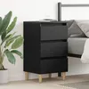 Image de Table de chevet vidaXL avec pieds en bois chÃªne noir 40x35x69 cm