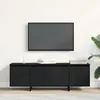 Image de Meuble TV vidaXL Noir ChÃªne 120x30x40,5 cm en bois de gÃ©nie