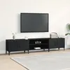 Image de meuble TV vidaXL Noir ChÃªne 180x31,5x40 cm Bois d'ingÃ©nierie