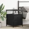 Image de Table de chevet vidaXL Noir ChÃªne 44x45x60 cm Bois d'ingÃ©nierie et Acier
