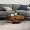 Image de Table Basse Vidaxl Avec LumiÃ¨res Led En Bois Vieilli 55x55x31 Cm