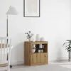 Image de Buffet Vidaxl Avec LumiÃ¨res Led ChÃªne Artisanal 60,5x37x67 Cm