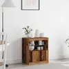 Image de Buffet Vidaxl Avec LumiÃ¨res Led En Bois Ancien 60x37x67 Cm