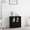 Image de Buffet vidaXL avec lumiÃ¨res LED ChÃªne noir 60x37x67 cm