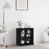 Image de Buffet vidaXL avec lumiÃ¨res LED ChÃªne noir 60,5x37x67 cm