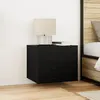 Image de Armoires de chevet vidaXL avec lumiÃ¨res LED murales 2 pcs ChÃªne noir