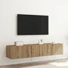 Image de Rangements TV vidaXL avec lumiÃ¨res LED 2 pcs ChÃªne Artisan 80x35x31 cm
