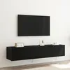 Image de Meubles TV vidaXL avec lumiÃ¨res LED 2 pcs ChÃªne Noir 80x35x31 cm