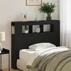Image de TÃªte de lit de rangement vidaXL avec lumiÃ¨res LED ChÃªne noir 120x18,5x103,5 cm