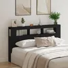 Image de TÃªte de lit de rangement vidaXL avec Ã©clairage LED ChÃªne noir 180x18,5x103,5 cm