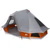 Image de Vidaxl Tente Tipi Avec Toit Gris Et Orange 466 X 310 X 240 Cm Taffetas