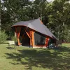 Image de Vidaxl Tente Tipi Avec Toit Gris Et Orange 508 X 470 X 300 Cm Taffetas