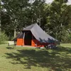 Image de Vidaxl Tente Tipi Avec Toit Gris Et Orange 364 X 281 X 257 Cm Taffetas