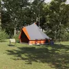 Image de Vidaxl Tente Tipi Avec Toit Gris Et Orange 400 X 346 X 250 Cm Taffetas
