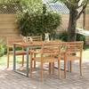 Image de Table De Jardin Vidaxl Gris 140x80x75 Cm Acier Et Bois D'acacia Solide