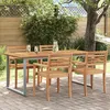 Image de Table de repas extÃ©rieure vidaXL Grise 180x90x75 cm en acier et bois d'acacia