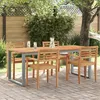 Image de Table de salle Ã  manger extÃ©rieure vidaXL Grise 200x90x75 cm Acier et Bois Massif Acacia